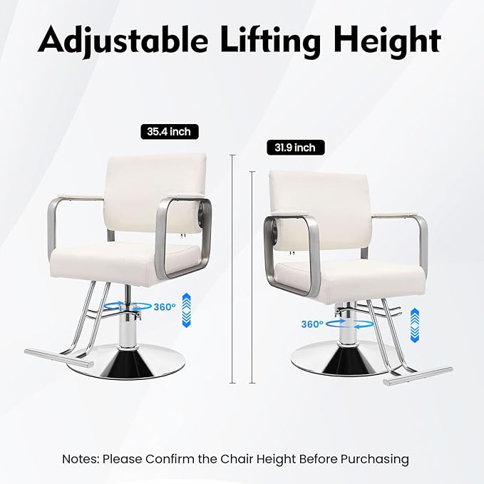 Barber Chair Salon Chair for Hair Stylist Hair Chair for Barbershop Home Height Adjustable & 360° Swivel Styling Salon Chairs Spa Beauty Salon Equipment, Max Load Weight 440Lbs