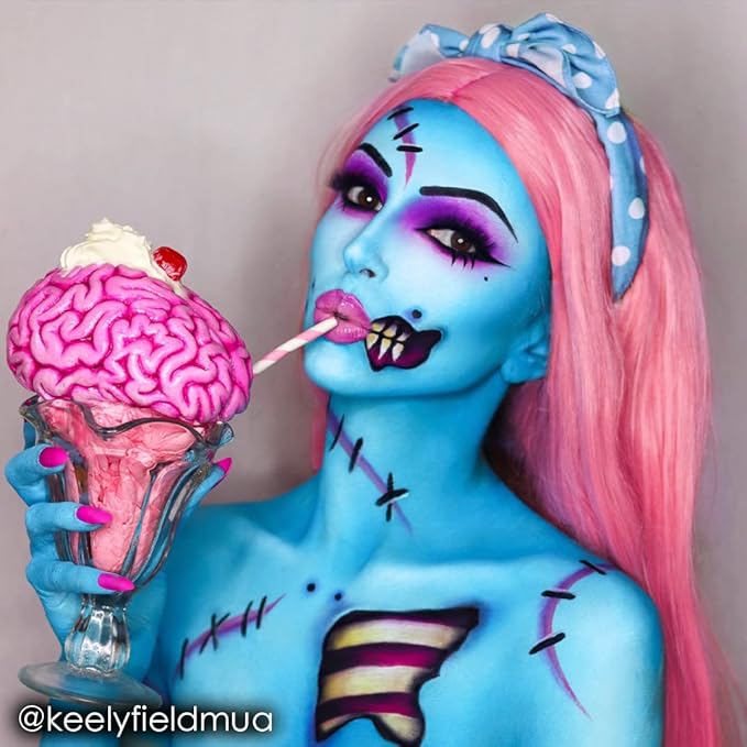 Mehron Makeup Paradise Makeup AQ Pro Size | Stage & Screen Performance, Face & Body Painting, Beauty, Cosplay, and Halloween | Water Activated Face Paint, Body Paint 1.4 oz (40 g) - Light Blue