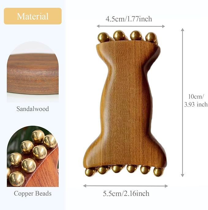 Sandalwood Facial Meridian Brush Facial Lifting Device Tool Wrinkle & Anti-Aging Face Massager & Jawline Shaper for Skincare Routine Facial Massage & Skin Care Gift Gua Sha Tool