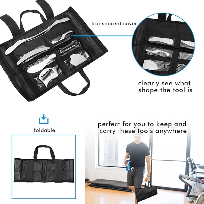 Gua Sha Scraping Massage Tools Set, Stainless Steel Guasha Tools, Muscle Scraper for Soft Tissue Therapy (7 Pcs)