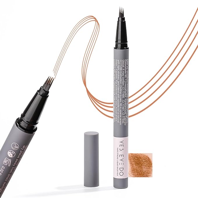 Strawberry Blonde Eyebrow Pencil with 4-Prong Micro-Fork Tip, Ultre Precise Gold Eyebrow Pen for Blonde/Red Hair, 24H Long Wear YES.EYE DO (Soft Gold-Blonde)