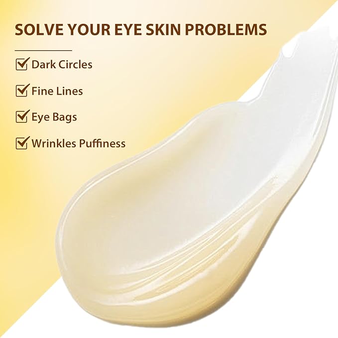 Soulight 5% Caffeine Eye Serum with Hyaluronic Acid & Vitamin C - for Dark Circles, Fine Line, Bag Treatment & Moisturizing | Under Eye Cream with 360° Roller Massage Ball