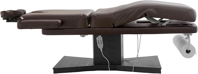 SKINACT Milo 3.0 Motor (with Independent Leg Adjustment) Electric Massage & Facial Bed/Table with Face Cradle Dark Brown