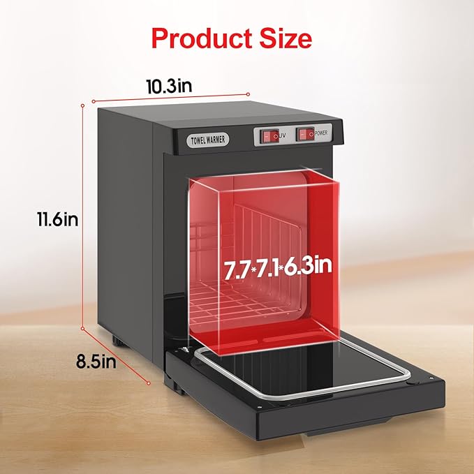 Hot Towel Warmer, 5L Towel Warmer Cabinet, Mini All-Around Fast Heating Machine with Stainless Steel Racks, Professional Towel Heater for Spa, Salon, Beauty, Barber, Massage, Gym, Home, Black