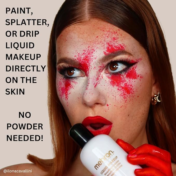 Mehron Makeup Liquid Makeup | Face Paint and Body Paint Perfect for Halloween, Cosplay I Air Brush Compatible 4.5 oz (133 ml) (Glow Orange)