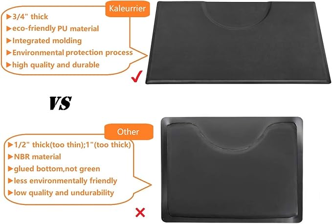 Kaleurrier Floor Mats for Hair Salon Chair - Barber Chair Anti Fatigue Rectangle Mat for Hair Stylist to Prevent Fatigue Caused by Standing - 5 ft. x 3 ft. Barbershop Pad Salon Station Equipment