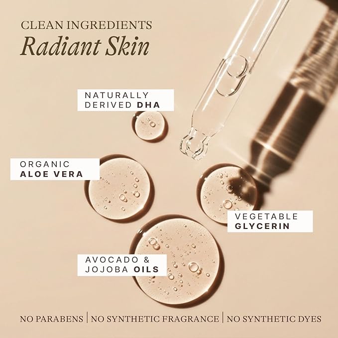 Self Tanning Drops - USA Made with Natural & Organic Ingredients, Medium Face Tanning Drops to Add to Lotion, Moisturizing Bronzing Tanner for Face & Body, Toxin Free Tanner for Fake Tan