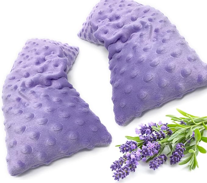 Lavender Eye Pillow Gifts for Women- Heated Eye Mask for Dry Eyes- Hot Eye Compress- Weighted Eye Mask for Sleeping, Yoga, Relaxation - Birthday Gifts for Mom