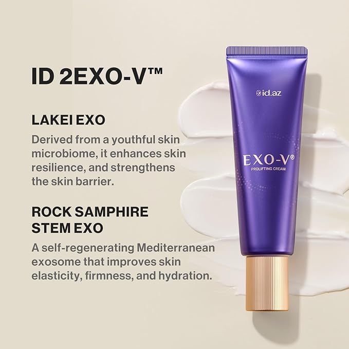idplacosmetics id EXO-V Prolifting Cream 1.7 fl.oz (50 ml) — Exosome Cream 10,000 PPM with Sodium DNA (PDRN) & ID Booster Liposome, Hydro LC Gel Matrix, Korean moisturizer, after microneedling