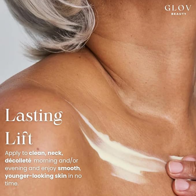 Glov Beauty - Lift & Firm Neck Cream - Anti-Aging Neck & Décolleté Cream for Wrinkles, Sagging Skin & Tightening - With Shea Butter, Niacinamide & Hyaluronic Acid - All Skin Types