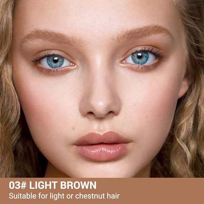 5 Pcs Waterproof Dual-Sided Fine Tip Eye Brow Precise Pencils Pack,Ultra-Fine Mechanical Sticks,Draws Tiny Brow Hairs, Defines, Fills, Shapes,Contours,Combs,1mm Pen Point(Pack of 5)-Light Brown