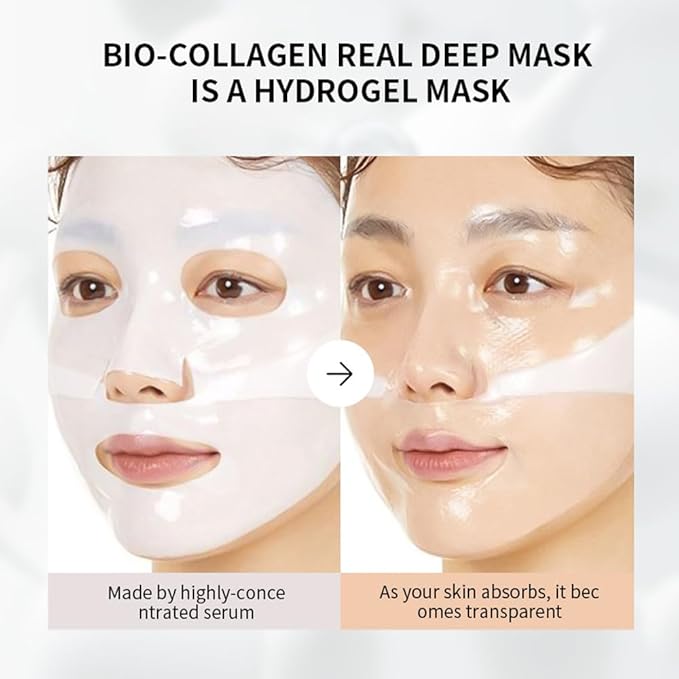 4pack Deep Collagen Overnight Mask ——Bio-collagen Real Deep Face Mask,Korean Skin Care,Facial Hydrogel Sheet Masks Collagen for Glass Skin,Elasticity, Firming, and Moisturizing
