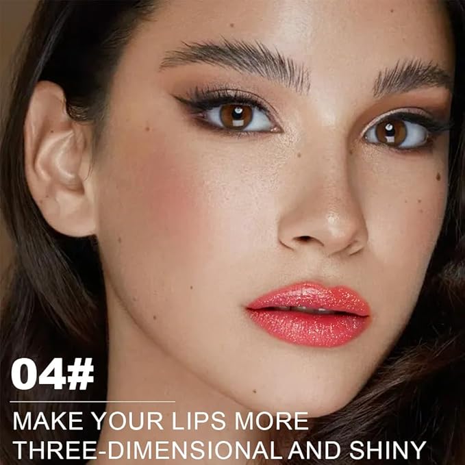 Kaely Glitter Metallic Lipstick, Shimmer Metallic Lipsticks for Women, High Pigmented Lip Gloss Long Lasting Waterproof Smudge Proof 24 Hour, Halloween Makeup, Vegan & Cruelty-Free, 04