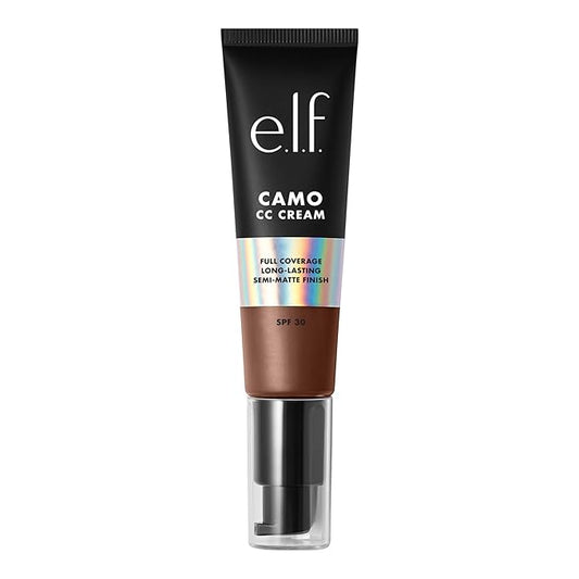 e.l.f. Camo CC Cream, SPF 30 Color-Correcting Medium-To-Full Coverage Face Foundation, Delivers An Airbrushed Finish, Vegan & Cruelty-Free, Rich 610 N