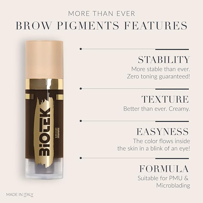 Brow Pigment Kit for Permanent Makeup - Made in Italy Permanent Makeup Colors Set (5 Count, 0.61 fl.oz. each)