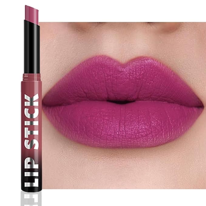 Matte Lipstick Crayon for Women, Light Purple Lip Stick Pencil 24 Hour Long Lasting Waterproof, Non-Drying Hydrating Formula Lip Gloss Makeup, Vegan & Cruelty-Free, 03