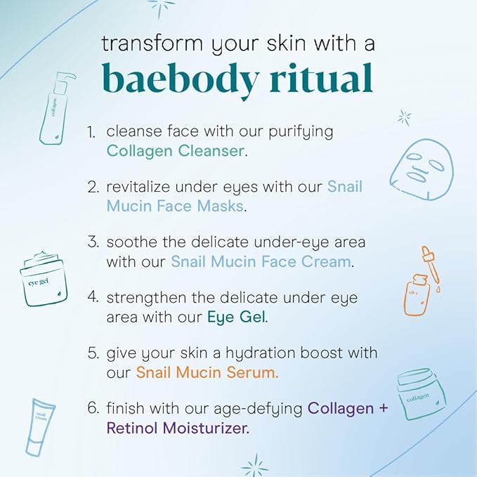 Baebody Snail Mucin Eye Cream (30 ml/1.06 fl oz) - Anti-Aging Eye Cream for Dark Circles and Dry Skin - Snail Mucin Serum with Peptides and Hyaluronic Acid