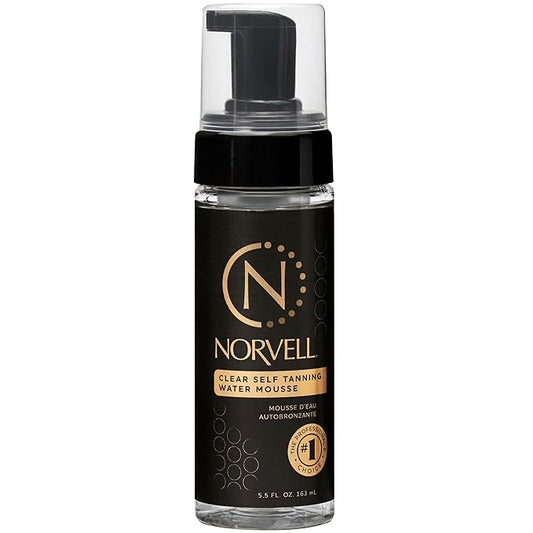 Norvell Essentials Clear Self Tanner Water Mousse 5.8 fl oz Raspberry Almond – Lightweight Self Tanning Foam for Streak Free Natural Fake Tan, Body Bronzer with Vitamin C & E