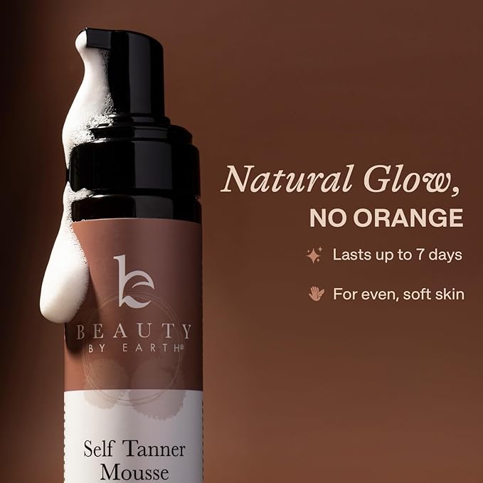 Self Tanner Mousse - USA Made with Natural & Organic Ingredients, Self Tanning Mousse Foam for Ultra Dark Fake Tan, Non Toxic Sunless Tanner for Darkest Streak Free Finish & Natural Looking Tan