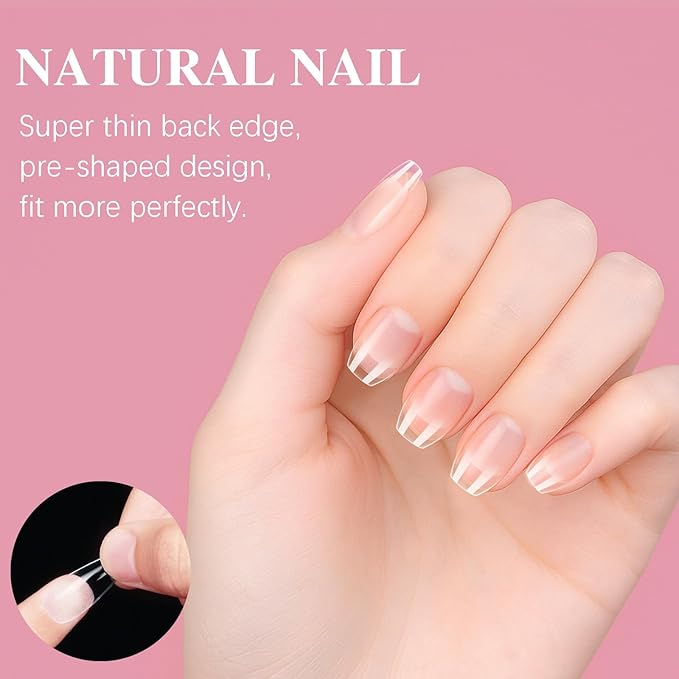 Extra Short Coffin Nail Tips, SSWSBYKE 300pcs 15 Sizes Gel Acrylic Nail Tips for Full Cover Pre-Shaped Fake Nails Tips Half Matte Press On Nails for Extension Home DIY Salon