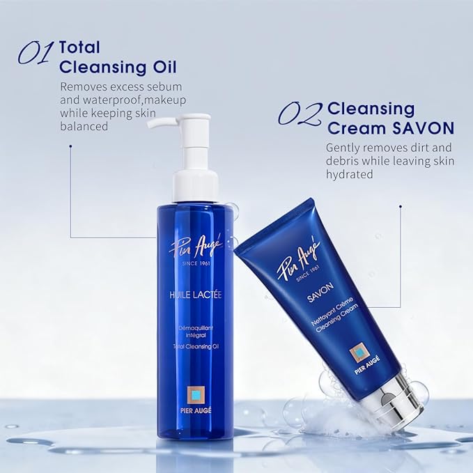 Pier Auge Cleansing Oil | Oil Cleanser for Face | Dissolves Face + Eye Makeup and Sunscreen | For All Skin Types,198ml 6.7fl oz