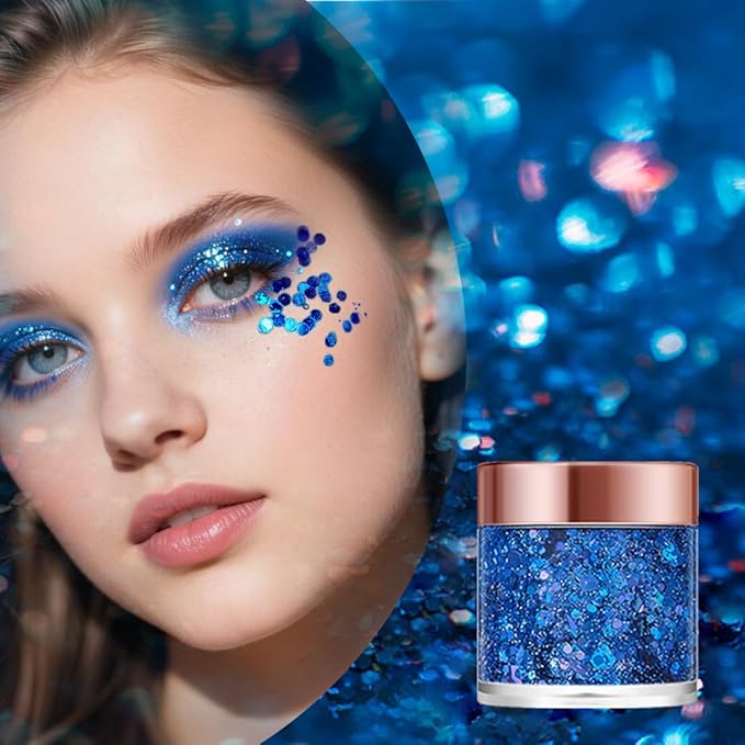 Badhare Dazzling Body Face Hair Glitter Gel 4Pack, Waterproof Sparkle for Parties, Festivals & Cosplay, Long Lasting Shimmer Makeup for Eye Shadow, Freckles & Skin, Easy Wash Off