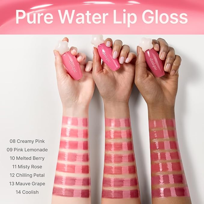 dasique Pure Water Lip Gloss 0.09 oz | Variety of Colors | Dewy Gloss | Buildable Gloss Tesxture | Non-Sticky | K-beauty (#03 Honey Peach)