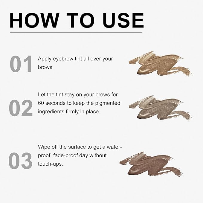 QueenDiary Eyebrow Stain Long Lasting Eyebrow Makeup Smudge-proof Eyebrow Gel Waterproof Transfer-proof Vegan Cruelty-free Eyebrow Gel (Auburn)