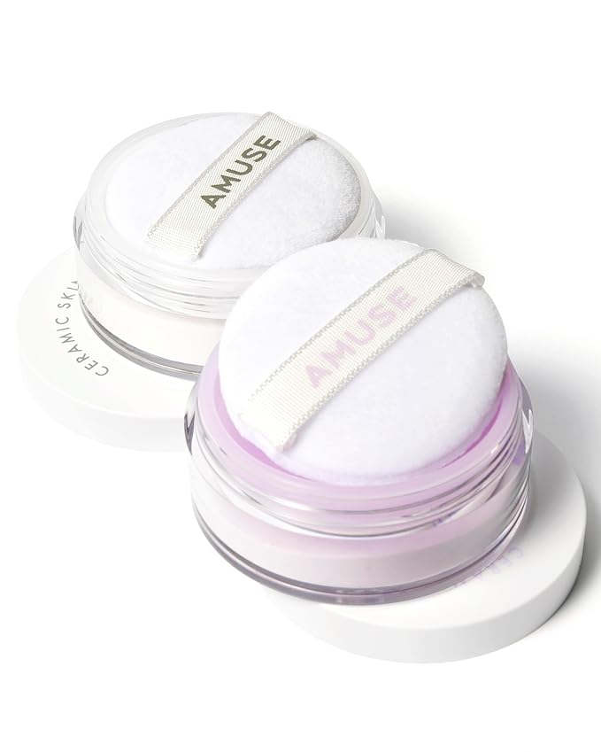 AMUSE SEOUL NEW Ceramic Skin Sebam Powder 2 Colors (Violet)】 Amuse Nosebum Pores & Sebum Cover Texture Cover Smooth Skin Adhesion Base Makeup Finish Powder Korean Cosmetics Vegan Wonyon