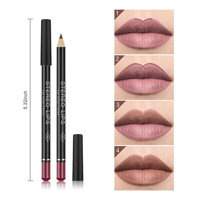 12 PCS Nude Red Deep Red Brown Matte Long