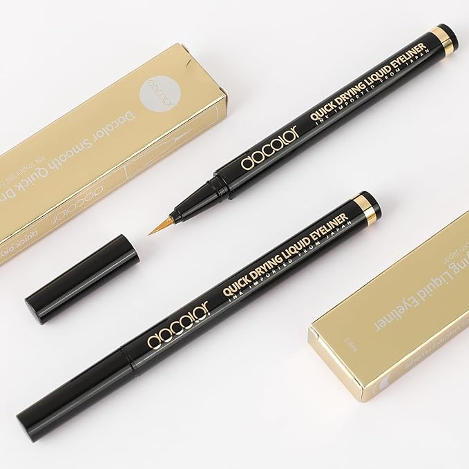 docolor Waterproof Eyeliner Pen Super Slim Liquid Eyeliner Eye Liner Gel (Gold)