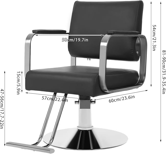 Barber Chair Salon Chair for Hair Stylist Hair Chair for Barbershop Home Height Adjustable & 360° Swivel Styling Salon Chairs Spa Beauty Salon Equipment, Max Load Weight 440Lbs