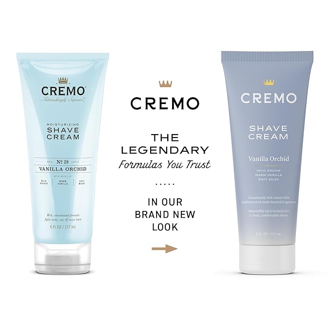 Cremo Vanilla Orchid Moisturizing Shave Cream, Astonishingly Superior Ultra-Slick Shaving Cream for Women Fights Nicks, Cuts and Razor Burn, 6 Fl Oz