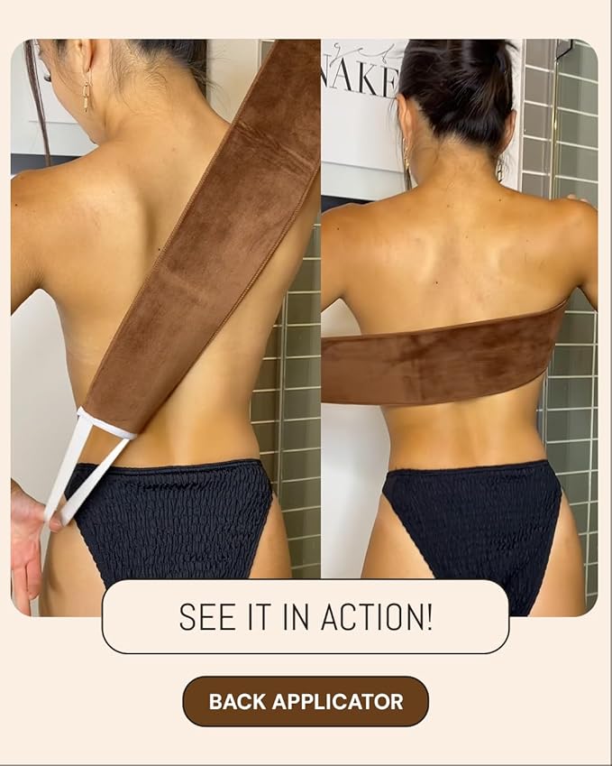 Back Tanning Applicator Mitt - Streak-Free, Easy Reach Self Tanner for Back & Body, Sunless Tan at Home, Ergonomic Design for Full Coverage, Reusable & Washable, Suitable for All - 1 Pack