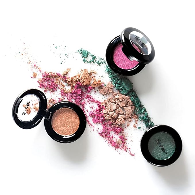 Skone Cosmetics Gems Eye Shadow, Highly Pigmented, Longwear Eye Makeup, Single Eyeshadow with Pro Shimmery Finish - Ultra-Blendable, Slightly Shimmer Shades - Gold Eyeshadow - Champagne