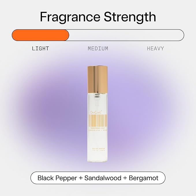 DedCool Eau de Parfum (Madonna Lilly - 0.5 fl oz) With Notes of Black Pepper, Sandalwood, Bergamot, Perfume for Men and Women, Luxury Fragrance, with Essential Oils, Non-Toxic, Fragrance For All