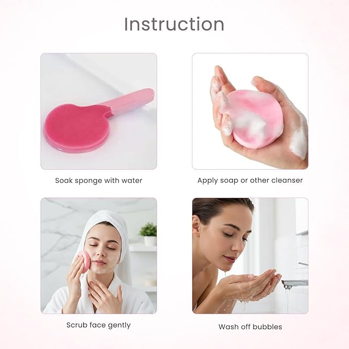 120 PCS-Compressed Facial Sponges,100% Natural Cellulose Face Sponge, Professional Cosmetic Spa Sponges for Daily Facial Cleansing,Exfoliating,Makeup Removal,Travel Skincare Essentials (Pink)