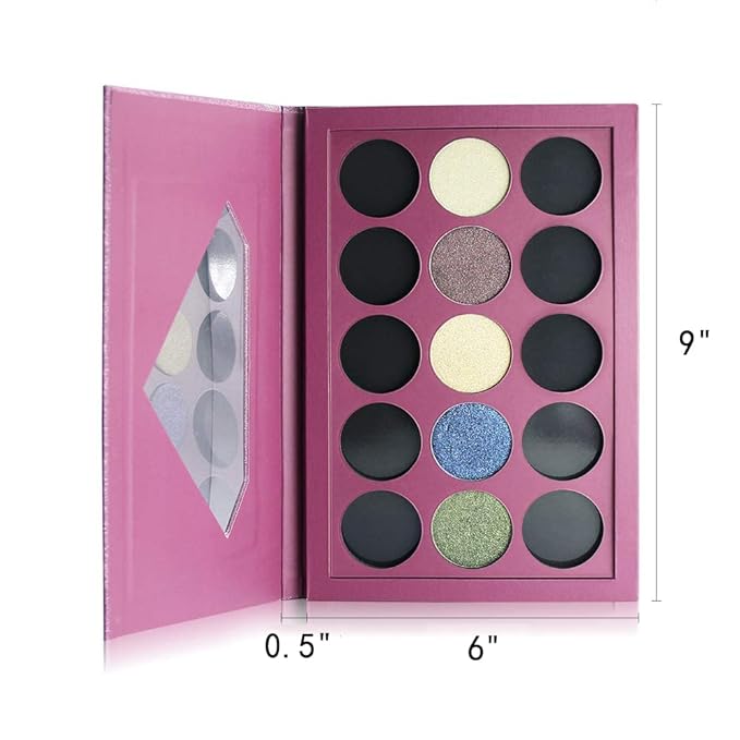 Large-Sized Empty Magnetic Makeup Palette with Diamond-Shaped Transparent