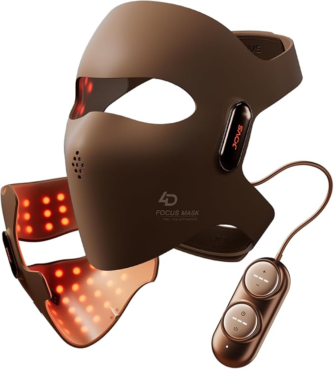 JOVS 4D Laser Light Therapy Mask, Red Light Therapy Mask for Face with FPT Technology, 4 Long Light Waves for Deep Anti-Aging and Wrinkle Reduction, 6× More Powerful than LED Laser Tech
