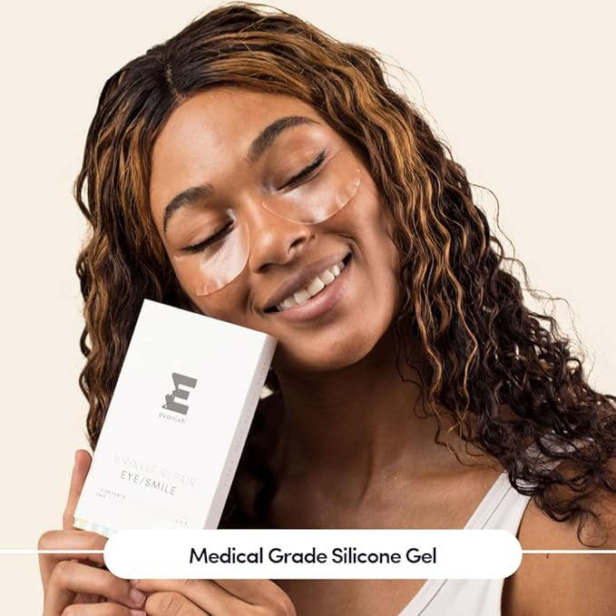 Wrinkle Repair Eyes and Smile - Hydrating Under Eye Patches for Puffy Eyes and Fine Lines - Reusable Silicone Gel Masks - Anti-Wrinkle Treatment, USA Made (2 Count)