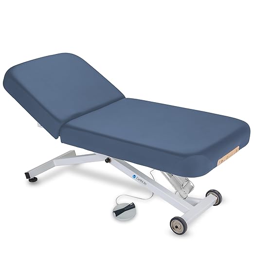 EarthLite Ellora Electric Lift Massage Table with Manual Tilt, Made in USA, 32" x 73, Mystic Blue
