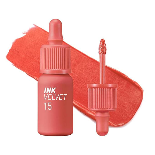 Peripera Ink the Velvet Lip Tint - High Pigment Color, Longwear, Weightless, Not Animal Tested, Gluten-Free, Paraben-Free (015 BEAUTY PEAK ROSE)