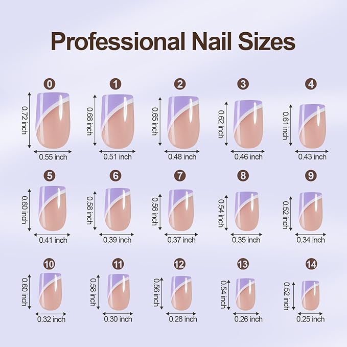 150Pcs Short Press On Nails, French Tip Press On Nails, Soft Gel Stick On Nails Reusable Square Fake Nails for Women 15 Sizes, Pastel Curves