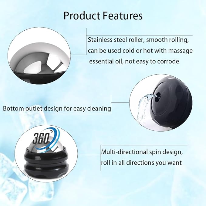 Cold Massage Roller Ball - Gifts for Men Women Teens Boys，Stays Cold for 6 Hours, Home Office Travel Essentials,Sports Fitness Relaxations Gift,Rapidly Relieve Muscle Pain and Tension