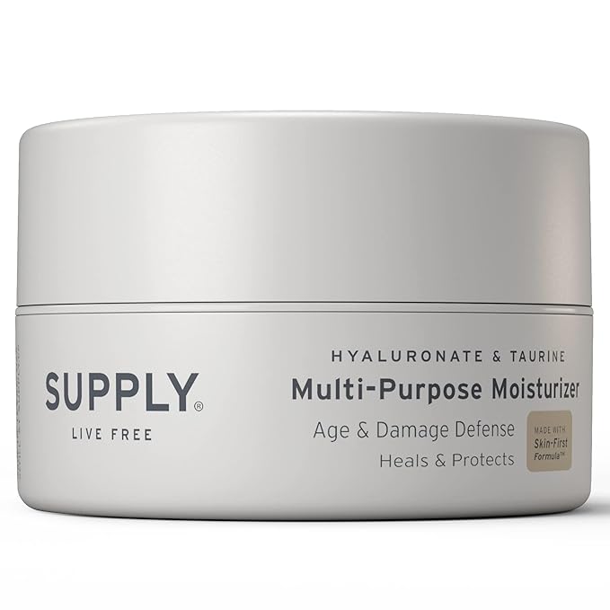 Supply Men’s Facial Moisturizer – Lightweight, Plant-Based Daily Face Cream with Aloe Vera, Green Tea & Shea Butter – Anti-Aging, Oil-Free Hydration for Wrinkles, Fine Lines & Firmness- 3.4oz