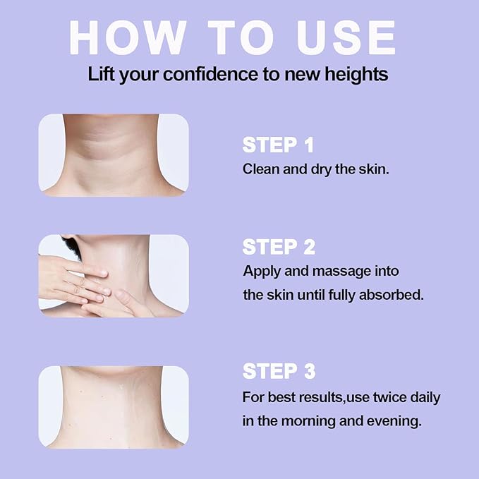 Neck Firming Cream, Neck Tightening Cream, Tighten and Lift Neck Cream, Neck Creams for Tightening and Firming Sagging Skin, Help Reduce Fine Lines & Wrinkles