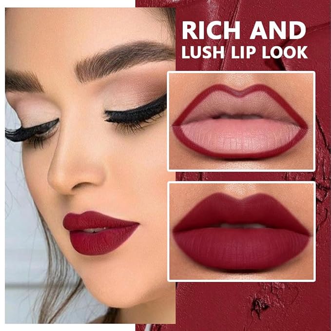 6-Color Velvet Matte Lipstick Pencils Pack for Lips Makeup, Ultra Smooth Creamy Hydrating, Long-Lasting High lmpact Color Soft Finish, Moisturized Lips (6Pcs Matte Lip pencils Set-D, Pack of 1)