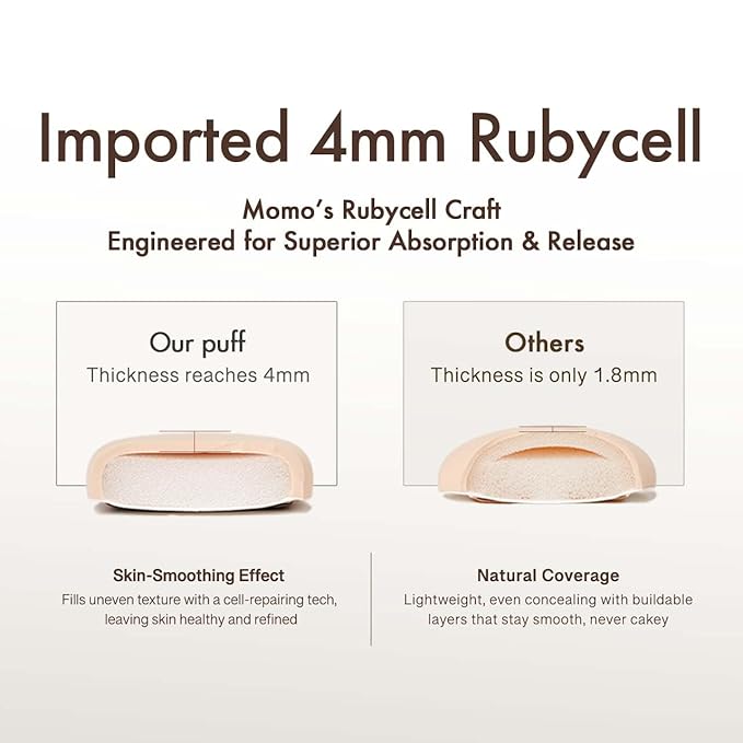 Satin White Flat-cut Shape Makeup Sponge,Firm Bounce Rubycell,Cushion Sponge with Wide PU Leather for Quick-Dry/Full Coverage Foundations, Cosmetic Puff,2pcs Beauty Puffs &Storage Case