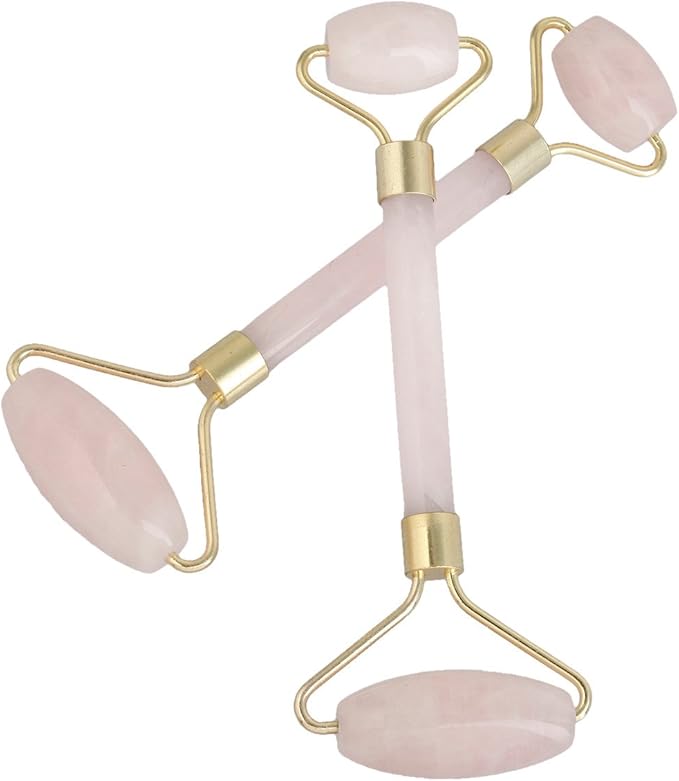 mookaitedecor Rose Quartz Roller & Gua Sha Tool for Face and Neck Massage, Facial Massager for Anti Aging