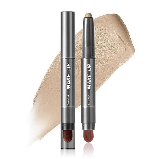 DAGEDA Neutral Contour Stick,Cream Contour Makeup with Brush,Lightweight, Blendable, Longlasting Creamy Bronzer Stick, Matte Finish Natural Face Contouring Makeup